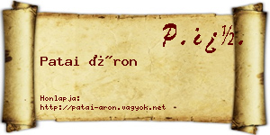 Patai Áron névjegykártya