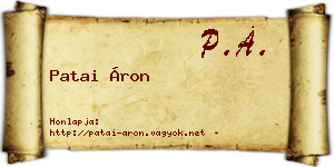 Patai Áron névjegykártya